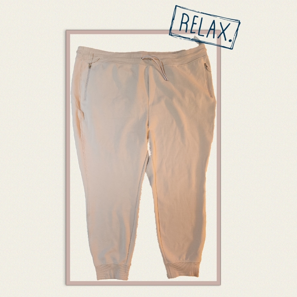 NWT beige/pink Dynamic Fleece joggers Old Navy 3X